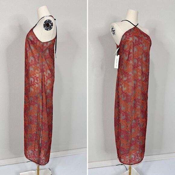 NWT Babaton 1-01 Halter Embroidered Mesh Midi Dress XXS Cocktail Date Party - Picture 5 of 11